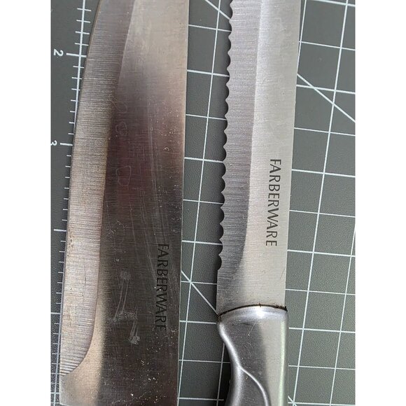Farberware Stainless Steel Kitchen Knives Chef & Serrated Set Professional Culin - Picture 3 of 3